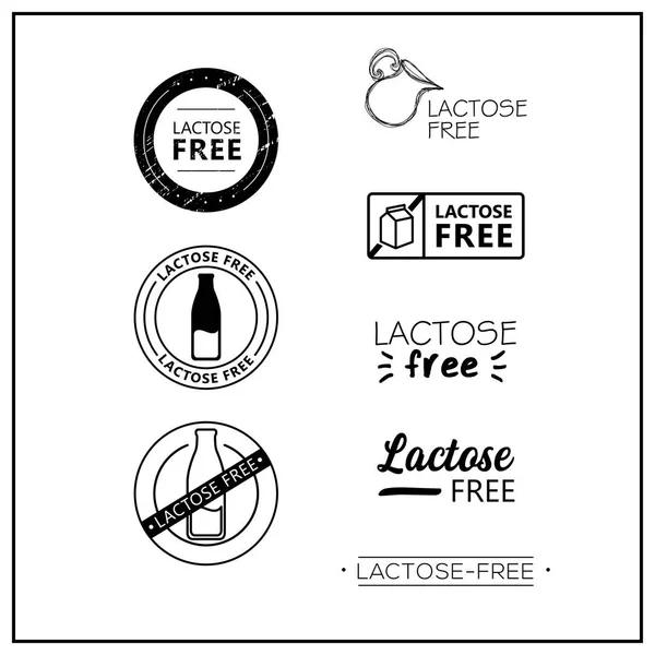 Lactose-free vector logos — Stock Vector