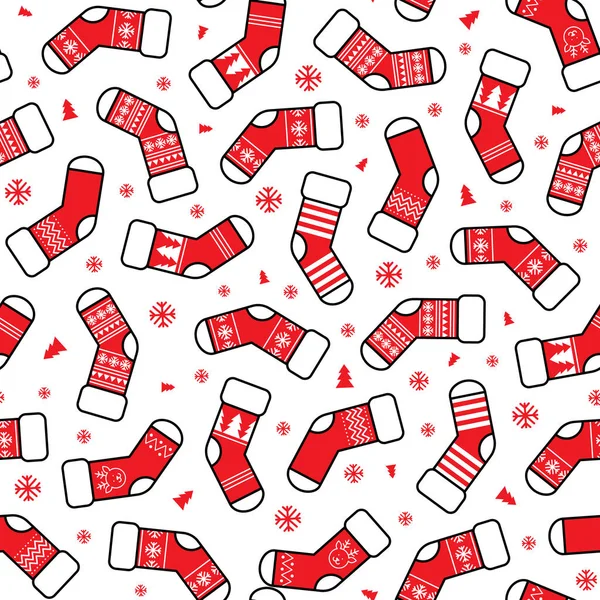 Pattern of Christmas socks — Stock Vector
