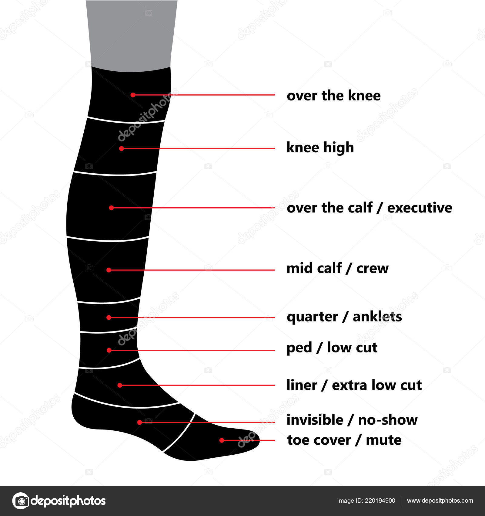 Types of socks scheme Stock Vector Image by ©Lazuin.gmail.com #220194900