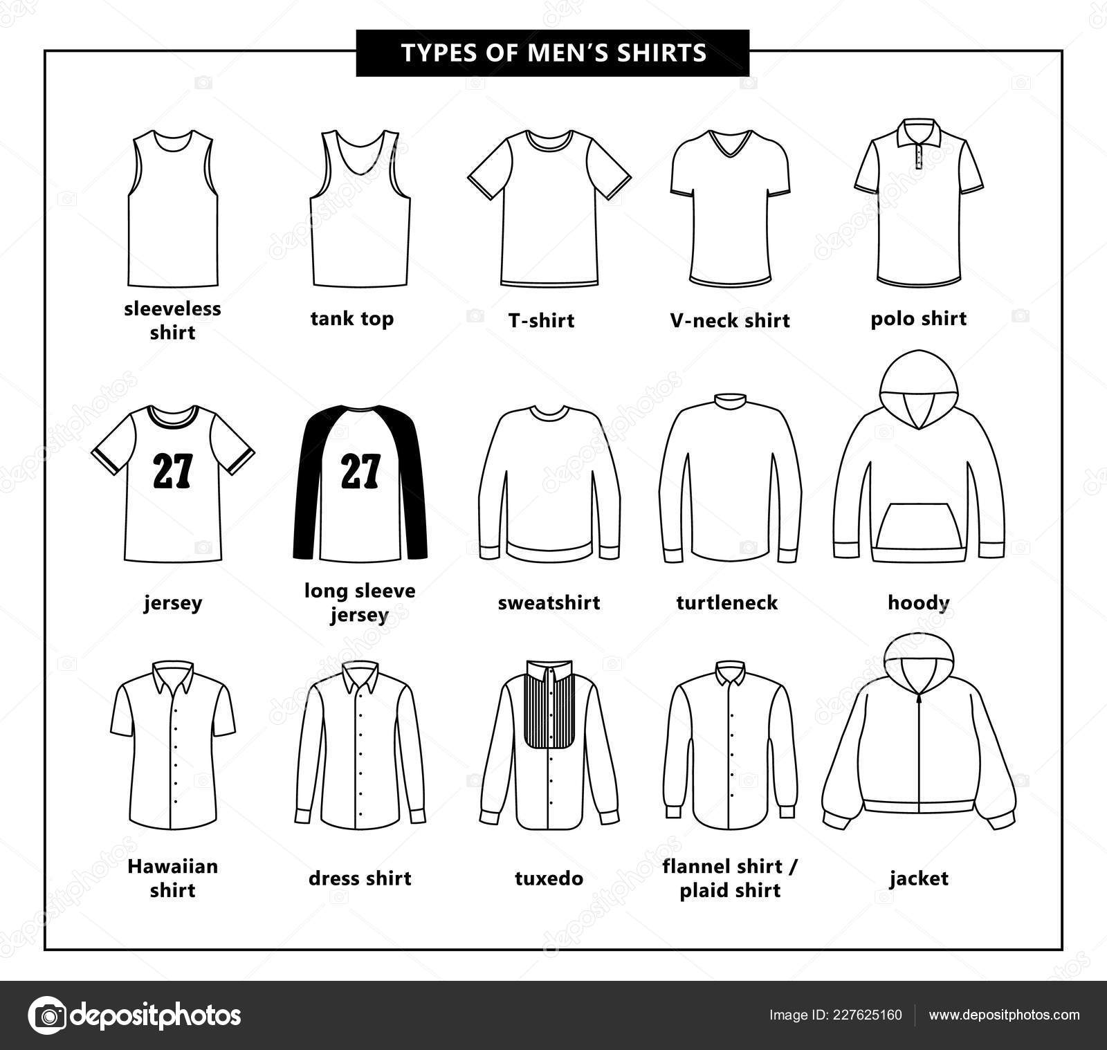 Types of men's shirts Stock Vector ...