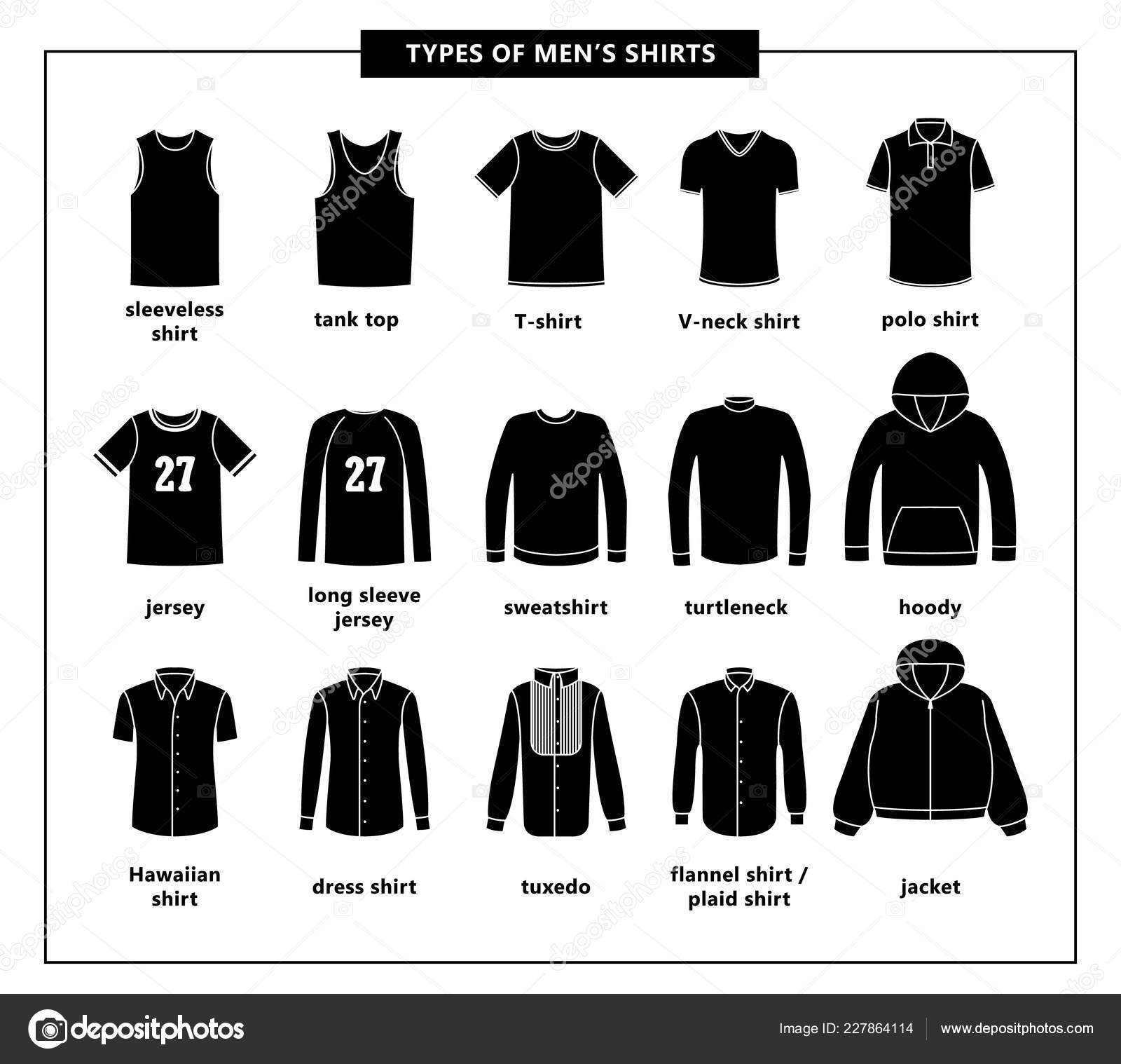 Types Of Men s Shirts Stock Vector By Lazuin gmail 227864114