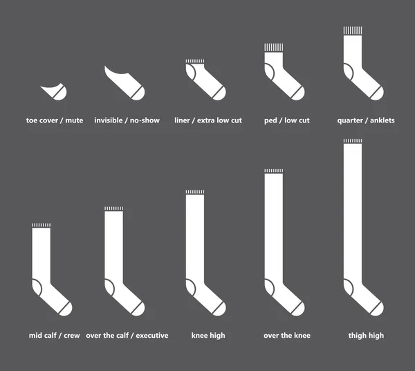 Tipi di calzini set — Vettoriale Stock