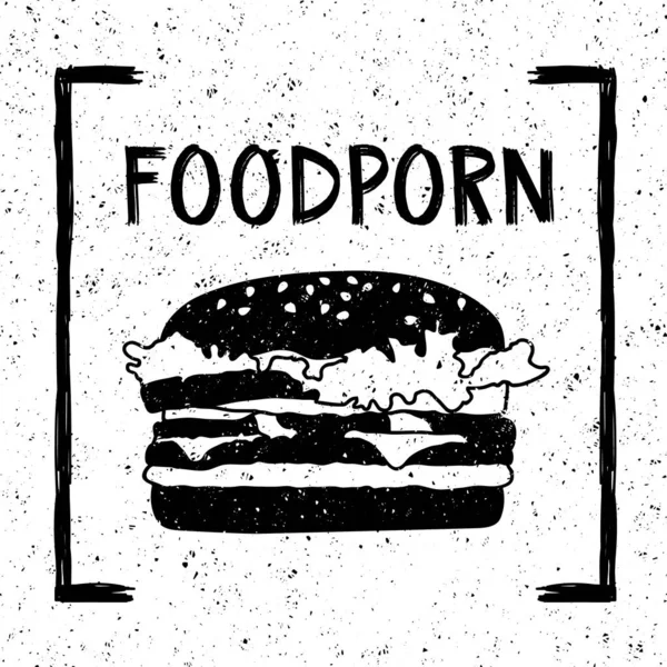 Essen porno witn burger illustration — Stockvektor