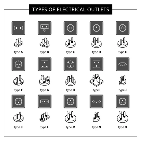 Typen sockets — Stockvector