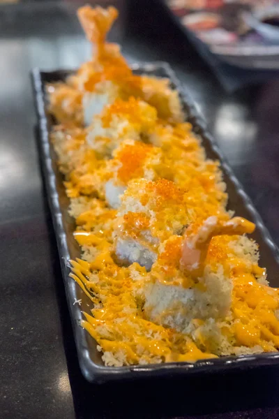 Set of Crispy Shrimp Roll served on plate