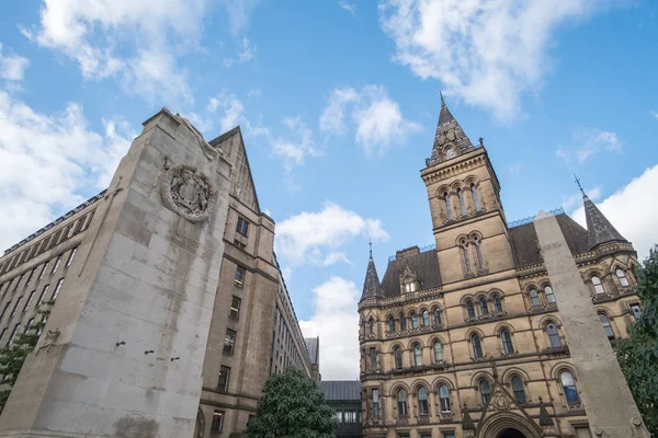 マンチェスター市庁舎 ビクトリア朝 マンチェスターのネオゴシック様式の市庁舎 イギリス — ストック写真