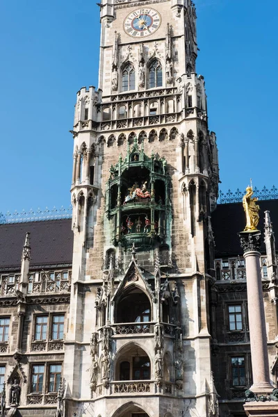 Rathaus Glockenspiel Marienplatz Munich Germany — ストック写真