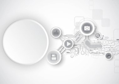 Gri modern simge devre teknolojisi