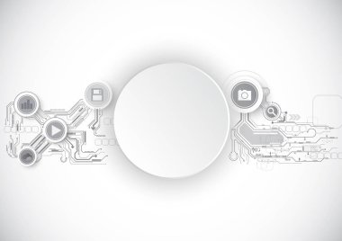 Gri simge devre teknolojisi arka plan