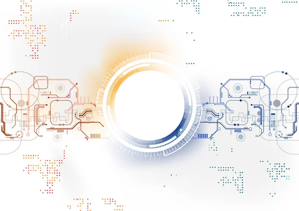 Blau Orange Kreis Kreis Technologie Hintergrund — Stockvektor