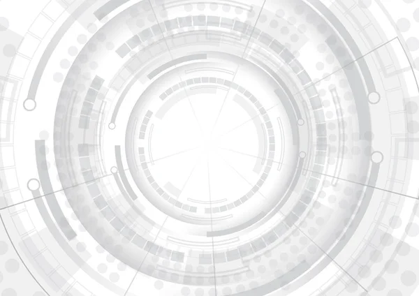 Grå Cirkel Digital Teknik Abstrakt Bakgrund — Stock vektor