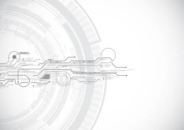 Graue Abstrakte Circuit Cricle Technologie — Stockvektor