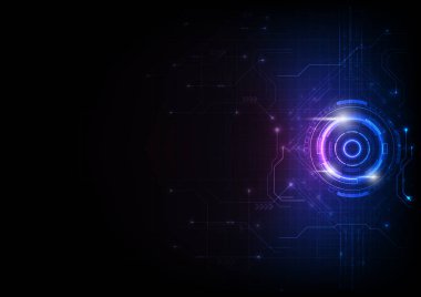 Mavi mor ışık fütüristik oyun devresi teknolojisi