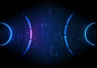 Violet Blue Light İki Devre Dijital Teknoloji Bacground