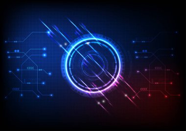 Mavi Pembe Işık Devresi Teknolojisi Vektörü