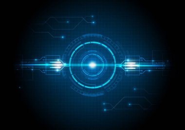 Mavi Işık Fütüristik Teknoloji Arka Plan devre ile