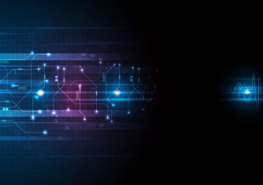 Pembe Mavi Fütüristik Dijital Veri Teknolojisi Arka Plan