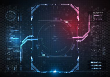 Fütüristik Oyun Sınır ve Oyun Arayüzü Dijital Arka Plan