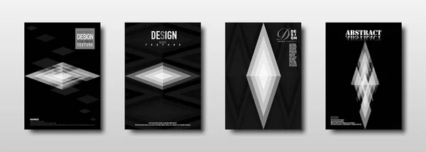 Future template design with monochrome rhombus texture — Stock Vector