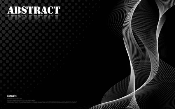 Abstract future template design spiral wave with monochrome text — Stock Vector