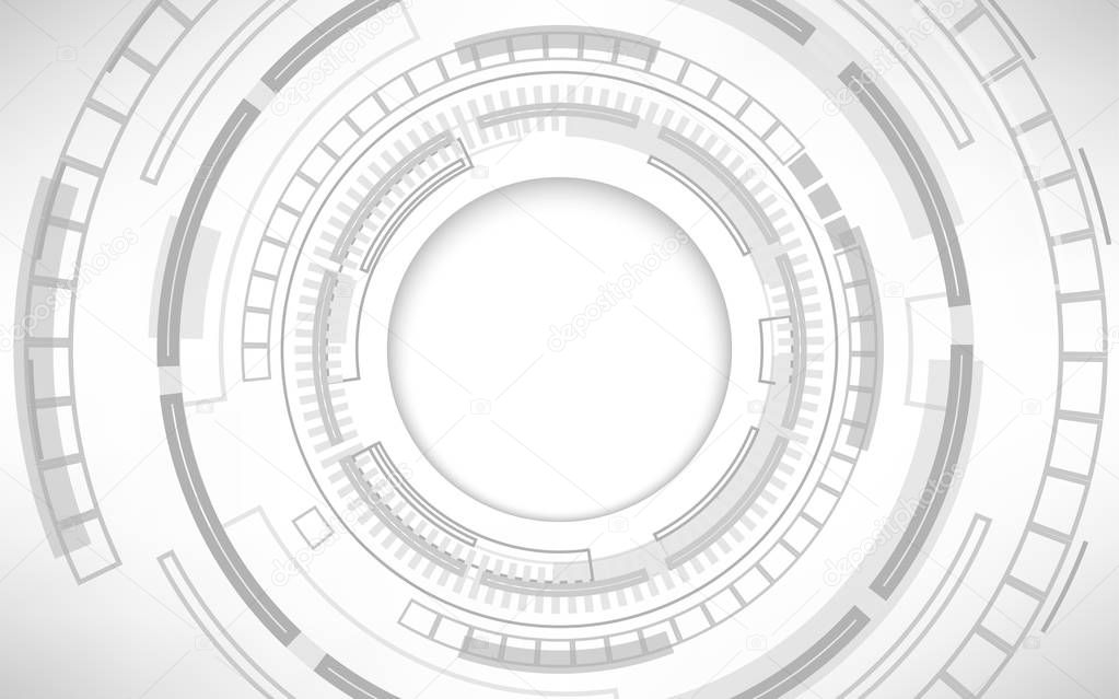 Gray and white geometric technology abstract background