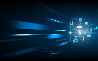 Soyut dijital yapı elemanları teknoloji kavramı