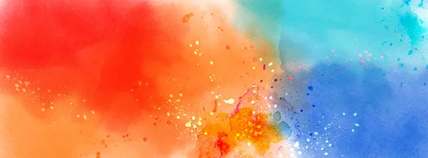 Superfície Abstrata Aquarela Salpicos Multicolorida Vetor Pintado Mão Artístico Elemento — Vetor de Stock