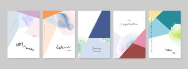 Elle boyanmış renkli suluboya kart dizaynı. Kart olarak kullanılabilir; selamlama, davet, kapak, kitapçık, broşür veya poster.