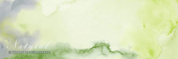 Yeşil Suluboya Lekeleriyle Tasarlanmış Soyut Yatay Arkaplan — Stok Vektör