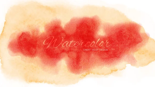 Curso Pincel Mancha Aquarela Com Fundo Abstrato Vermelho Laranja — Vetor de Stock