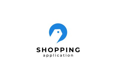 Çevrimiçi Dükkan Logosu Şablon, Vektör illüstrasyonunu Tasarladı