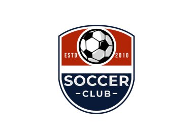 Futbol futbol logosu, amblem hafif bir arkaplan üzerinde şablon dizayn eder
