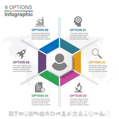 Vektör çizim infographics altı seçenekleri.