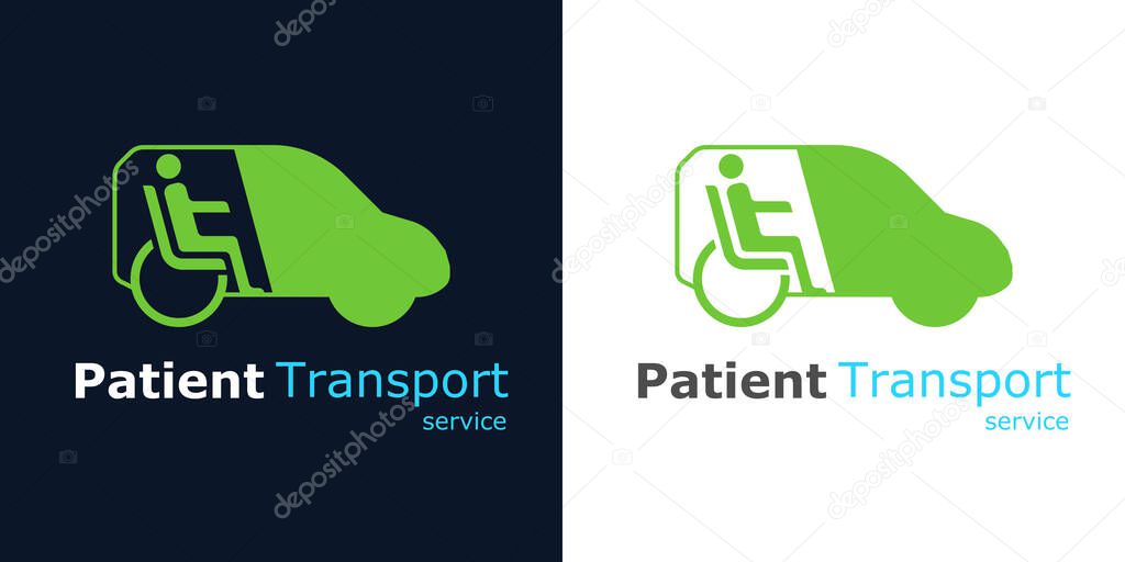 Non-emergency transportation service for patients.Logo design template element. Vector illustration.