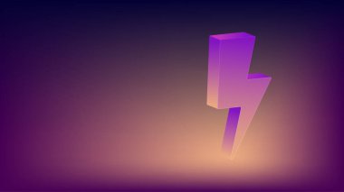 Boş ve boş 3D Yıldırım arka planı. Vektör illüstrasyonu.