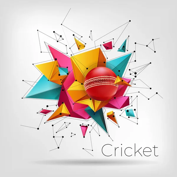 Realistische Cricket Dreieck Abstraktionselemente für Live Cricket League Poster oder Flyer Design. — Stockvektor