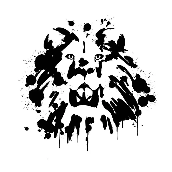 Λιοντάρια, ζώα Σαβάννα, πινέλα, σπρέι, χαίτη λιονταριού — Διανυσματικό Αρχείο