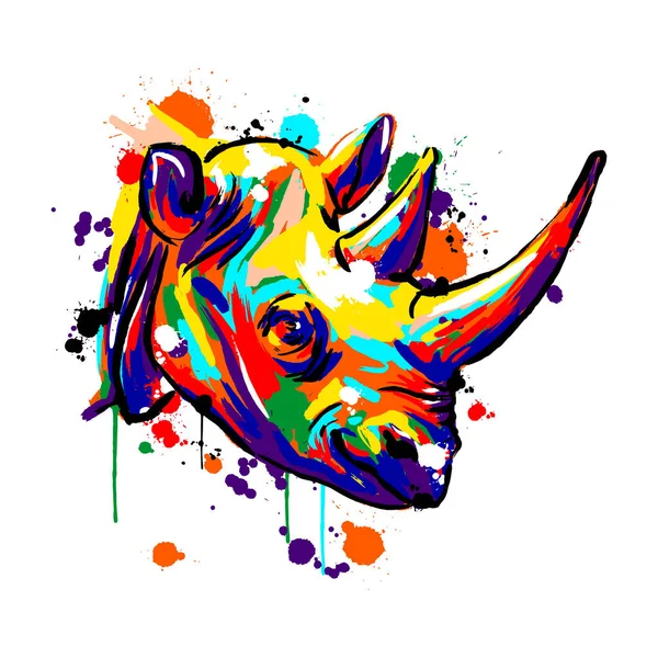 Το πρόσωπο ρινόκερου, ζώα Σαβάννα, χρώμα ρινόκερου, απεικόνιση διάνυσμα — Διανυσματικό Αρχείο