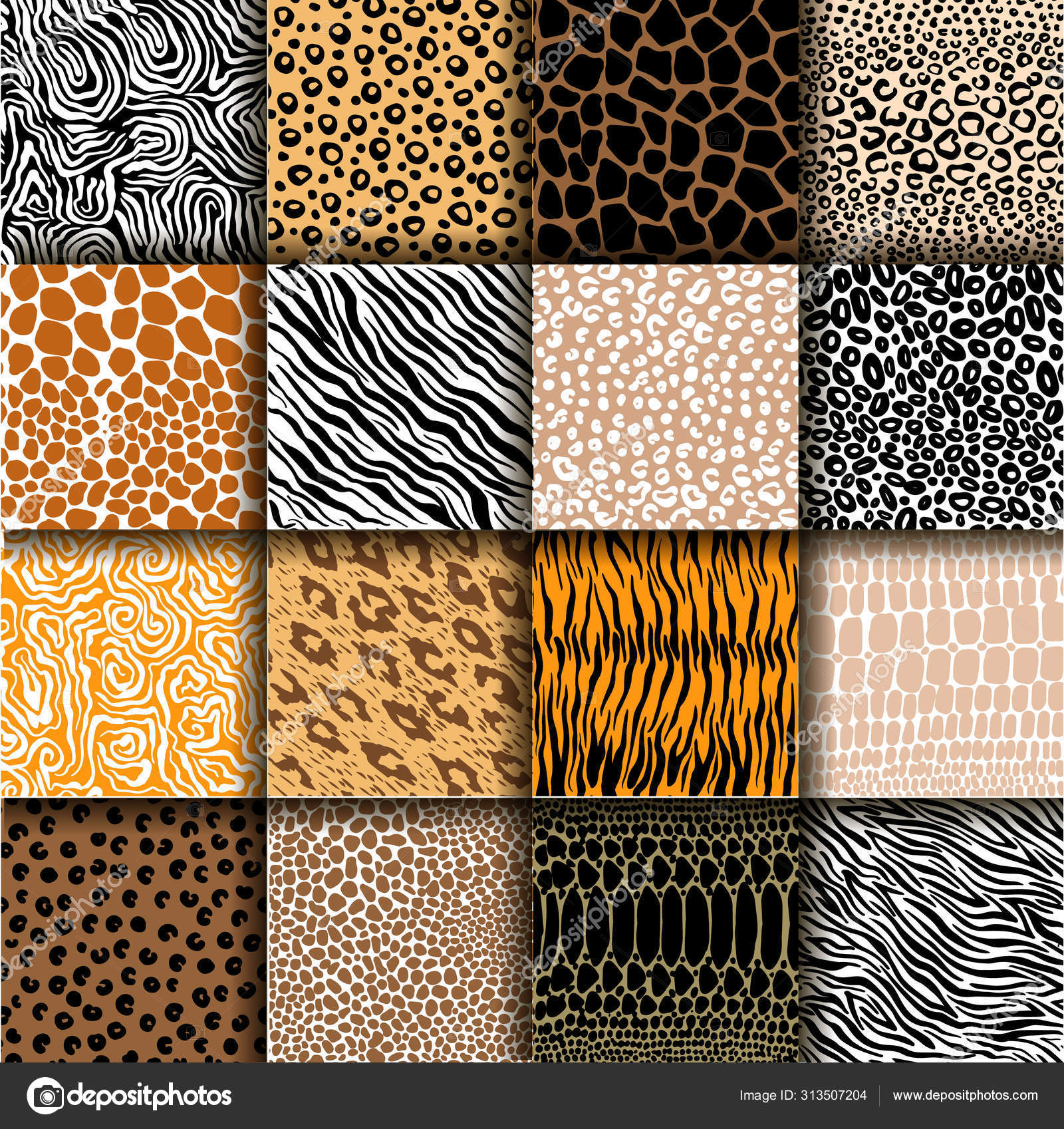 Animal Skins Pattern Leopard Leather Fabric Stock Vector (Royalty