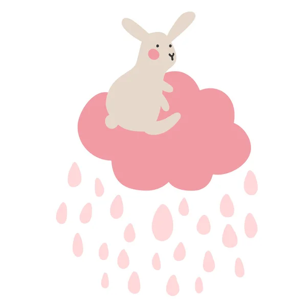 Приключения пасхальных кроликов, которые ищут и прячут праздничные яйца. Пасхальные элементы дизайна в минималистичном векторном стиле. Иллюстрации для детей . — стоковое фото