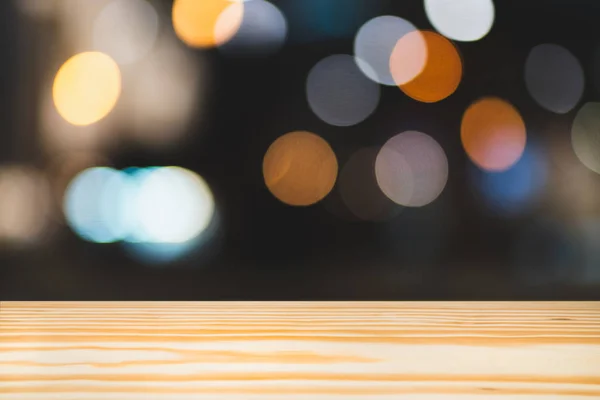 Houten Tafel Top Dek Leeg Kopiëren Van Ruimte Plank Voor — Stockfoto