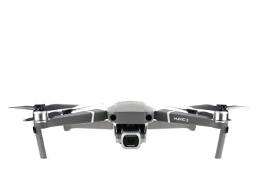 Bangkok, Tayland - 12 Aralık 2018: Studio yeni ile DJI indeks işlem Mavic 2 pro drone ile hasselblad fotoğraf makinesi bir kadeh. Önden görünüm, beyaz arka plan üzerinde ayrı tut. Açıklayıcı editoryal içerik