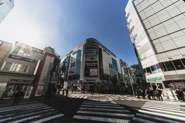 Tokio Japón Enero 2019 Los Japoneses Cruzan Paso Cebra Zona —  Fotos de Stock