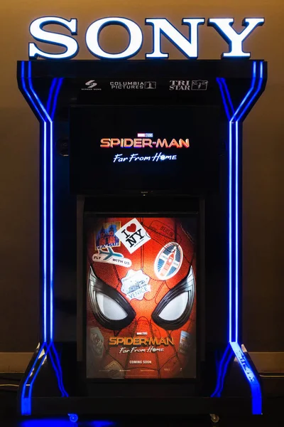 Bangkok Thaiföld Június 2019 Spider Man Távol Otthonról Poszter Képernyő — Stock Fotó