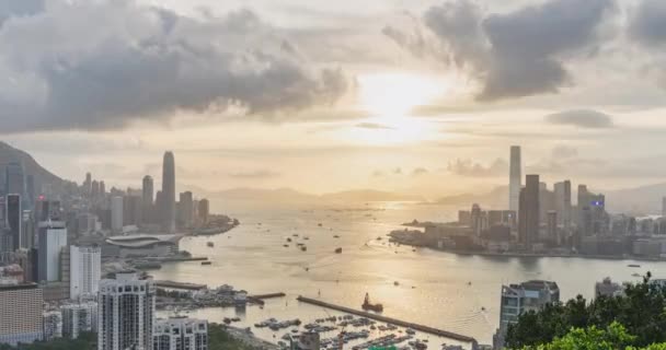 Dci Tag Nacht Zeitraffer Von Landschaft Oder Stadtbild Der Hongkong — Stockvideo