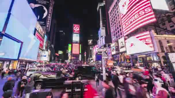 New York City Vereinigte Staaten März 2019 Gedrängte Menschen Autoverkehr — Stockvideo