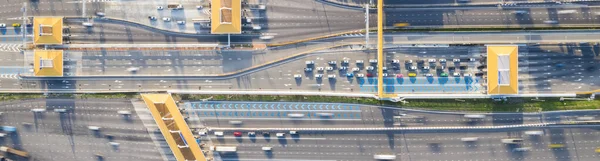 Car Traffic Transportation Multiple Lanes Highway Road Toll Collection Gate — Stock Photo, Image