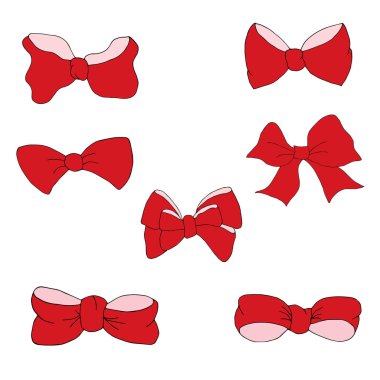 Yaratıcılık için yay el yapımı vektör bir dizi. Yaylar çeşitli öğeleri ayarlayabilir