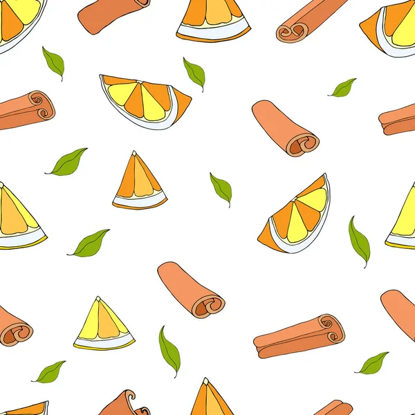 Summer Background Made Orange Cinnamon Creativity Vector Illustration Eps — Stock Vector