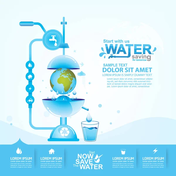 Salvar Conceito Vetor Água — Fotografia de Stock